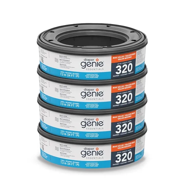 Diaper Genie Essentials Round Refills, 4-Pack
