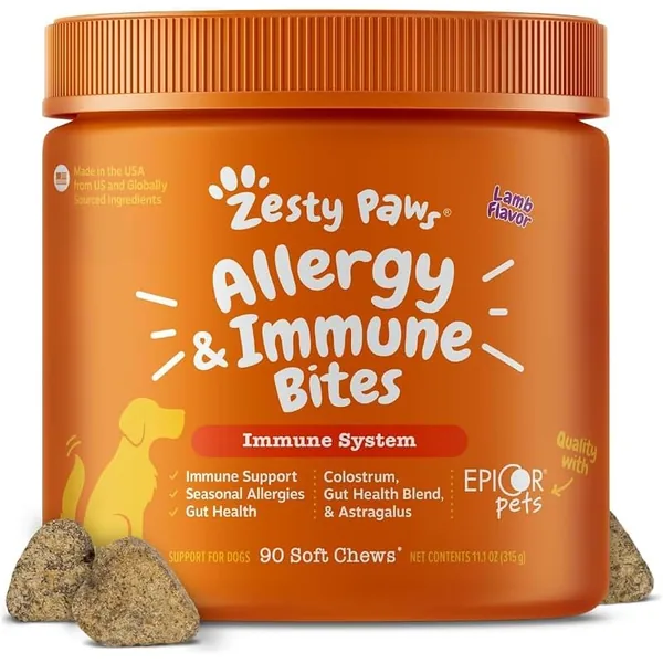 Zesty Paws Allergy Relief Chews for Dogs, Lamb 90ct