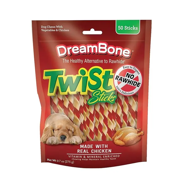 DreamBone Twist Sticks Rawhide-Free Dog Treats 50ct