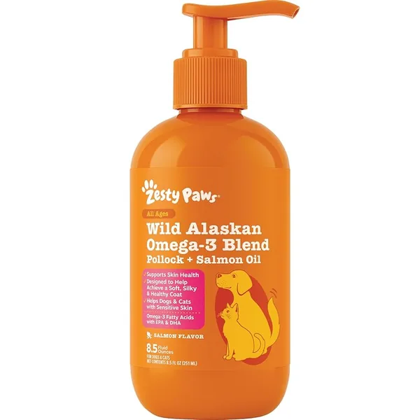 Zesty Paws Salmon Oil for Dogs & Cats 8.5 fl oz