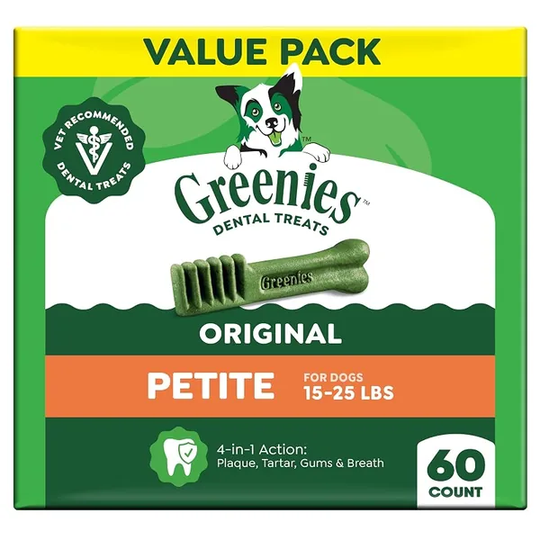 Greenies Petite Original Dental Dog Treats 60ct