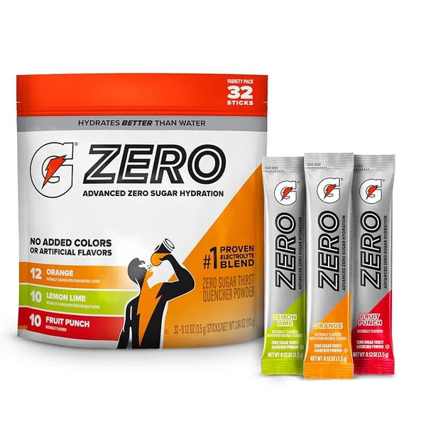 Gatorade Zero Sugar Powder 3-Flavor Variety Pack, 32 Servings