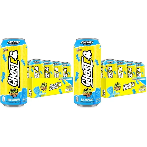 GHOST Energy Sour Patch Kids Blue Raspberry 16 fl oz, 24-Pack