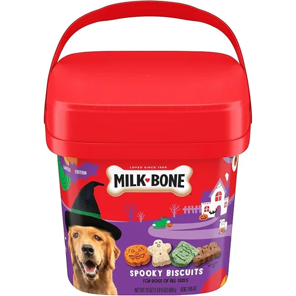 Milk-Bone Spooky Biscuits Halloween Dog Treats 1.5lb Pail, 6-Pack