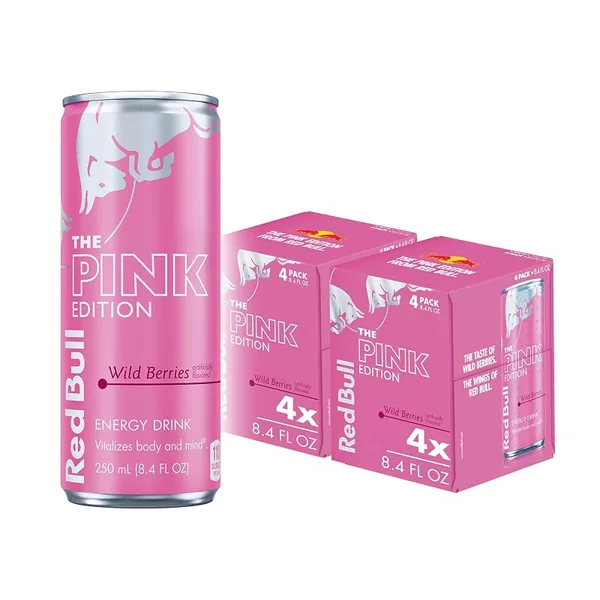 Red Bull Pink Edition Wild Berries Energy Drink 8.4 fl oz, 8-Pack