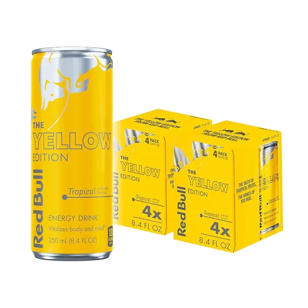 Red Bull Yellow Edition Tropical Energy Drink 8.4 fl oz, 8-Pack