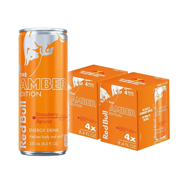Red Bull Amber Edition Strawberry Apricot Energy Drink 8.4 fl oz, 8-Pack
