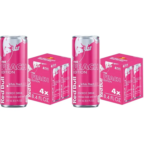 Red Bull Peach Edition White Peach Energy Drink 8.4 fl oz, 8-Pack