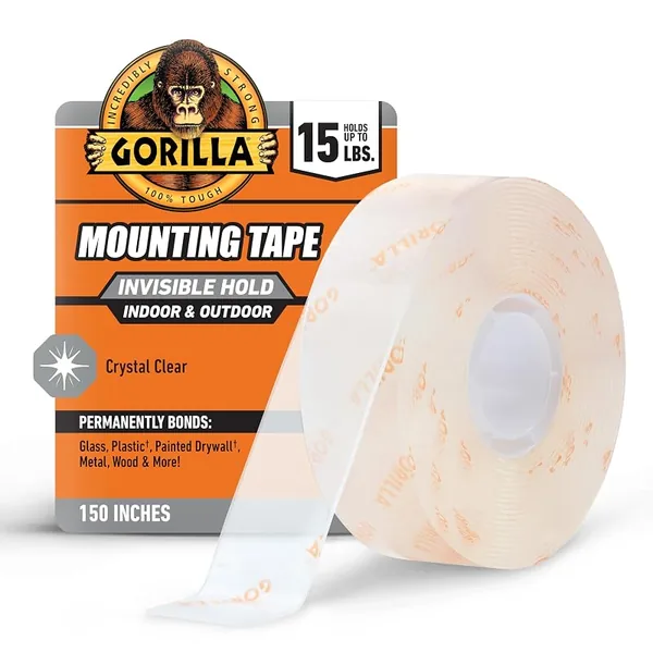 Gorilla Invisible Hold Clear Mounting Tape 1" x 150"