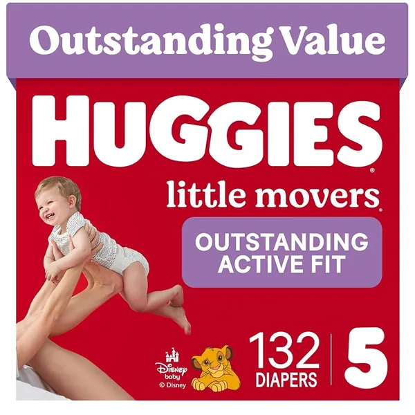 Huggies Little Movers Diapers Size 5, 132ct (2 x 66ct)