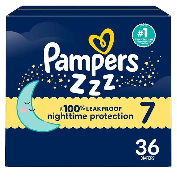 Pampers ZZZ Overnight Diapers Size 7, 36ct