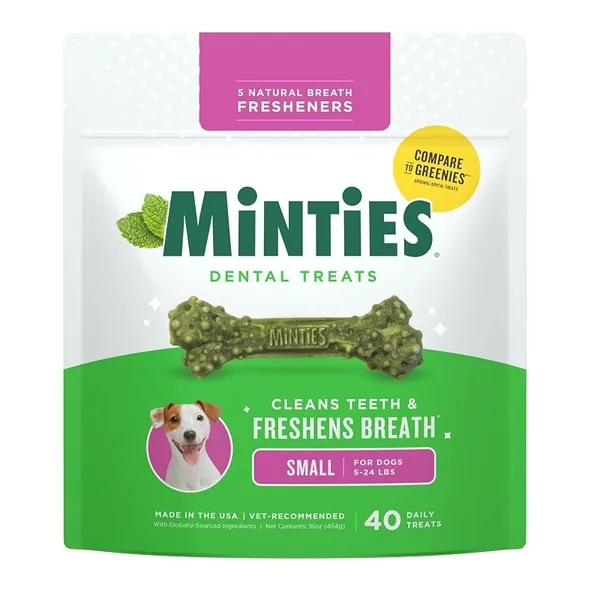 Minties Dental Chews for Small Dogs (5-25 lbs) 34ct