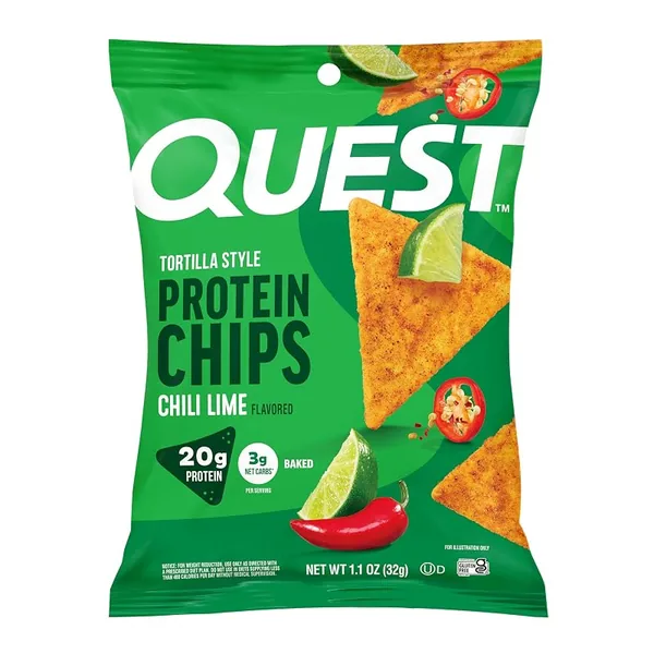 Quest Tortilla Style Protein Chips Chili Lime 1.1oz, 12-Pack