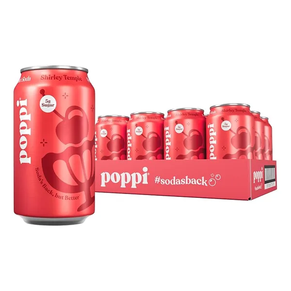 poppi Prebiotic Soda Shirley Temple 12 fl oz, 12-Pack