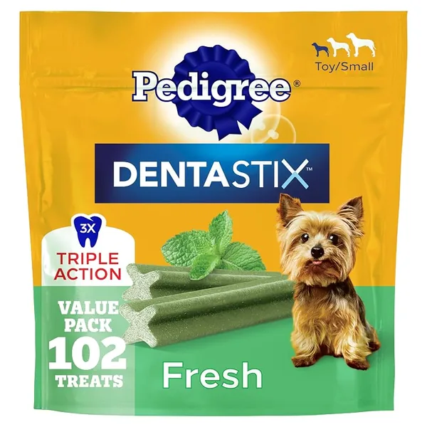 Pedigree Dentastix Small/Toy Breed Dental Dog Treats Fresh 102ct