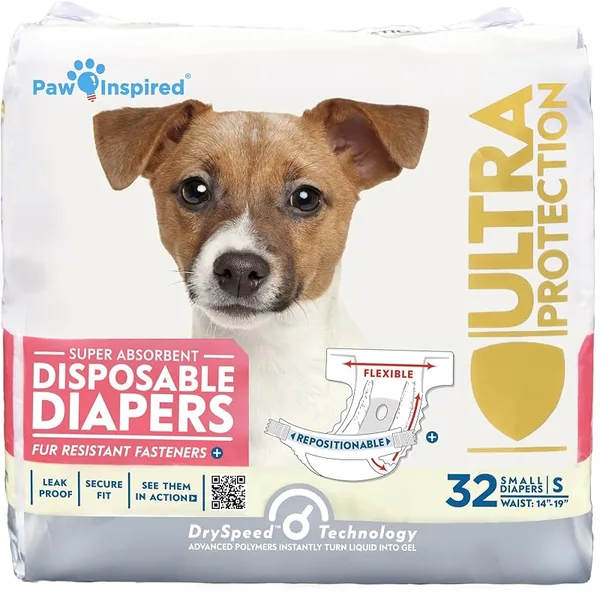 Paw Inspired Disposable Female Dog Diapers Small 32ct