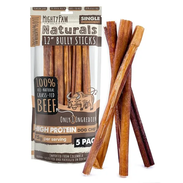 Mighty Paw 12" Bully Sticks for Dogs 5ct