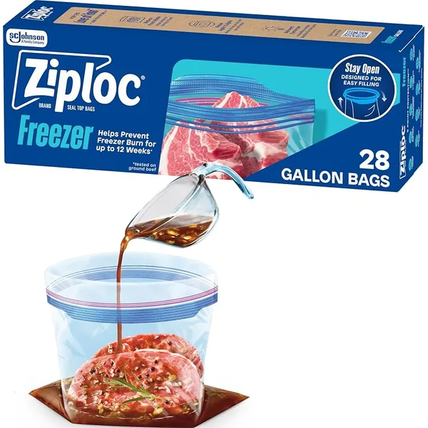 Ziploc Stand-Up Gallon Freezer Bags 28ct