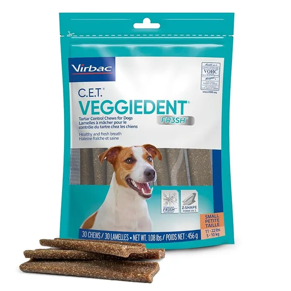 Virbac C.E.T. VeggieDent Fr3sh Dog Chews Small 30ct, 10-Pack