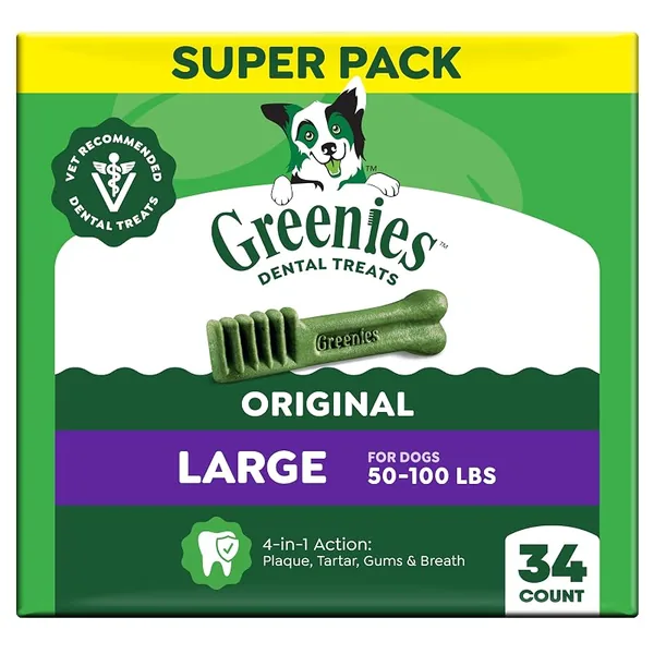 Greenies Large Dental Dog Treats Original 34ct
