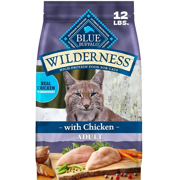 Blue Buffalo Wilderness Chicken Adult Dry Cat Food Grain-Free 12lb