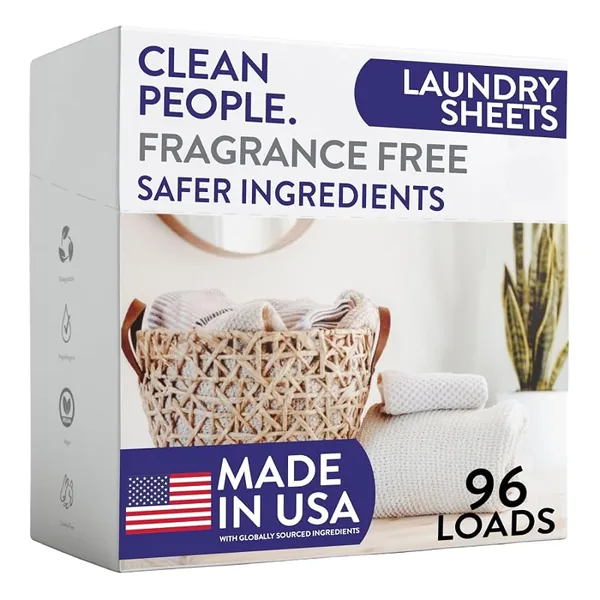 The Clean People Laundry Detergent Sheets Fragrance Free 96ct