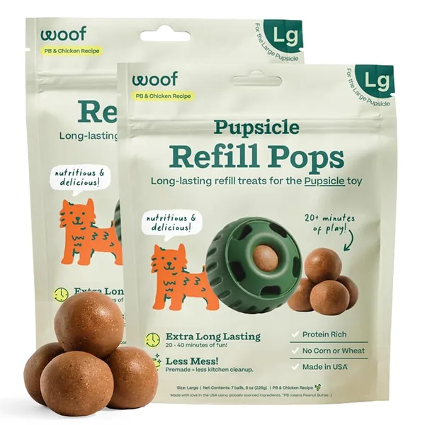 WOOF Pupsicle Chicken Refill Pops Large 7ct, 2-Pack