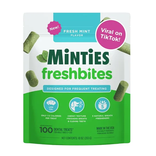 Minties FreshBites Low-Calorie Dental Chews for Dogs 100ct