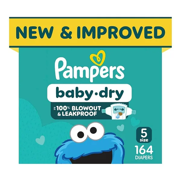 Pampers Baby Dry Diapers Size 5 164ct