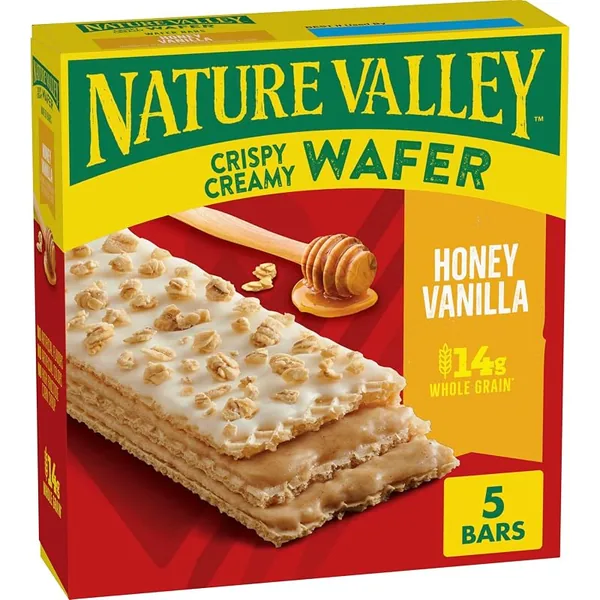 Nature Valley Crispy Creamy Wafer Bars Honey Vanilla 5ct, 6-Pack