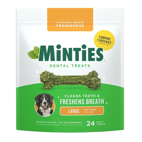 Minties Dental Chews for Dogs Large Breeds 50+ lb 20ct