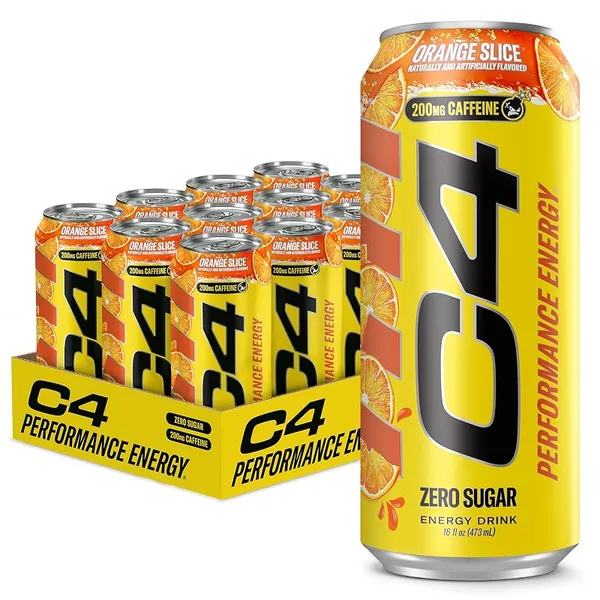 C4 Performance Energy Drink Zero Sugar Orange Slice 16 fl oz, 12-Pack