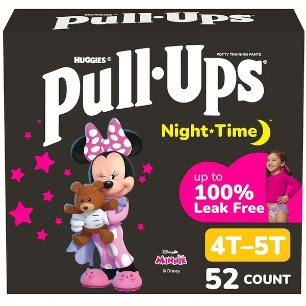 Pull-Ups Girls' Night-Time Potty Training Pants Size 4T-5T 52ct