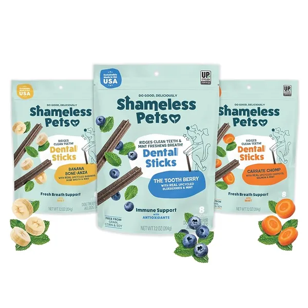 Shameless Pets Dog Dental Chews Variety 7.2oz, 3-Pack