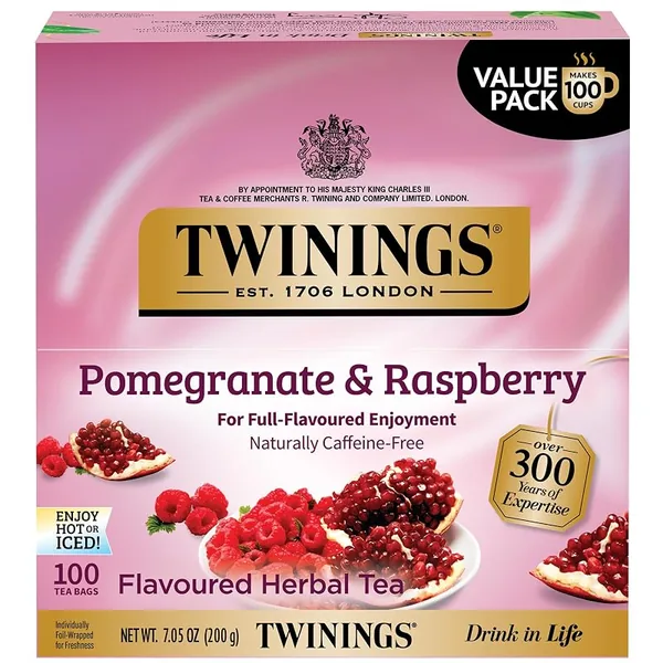 Twinings Pomegranate & Raspberry Herbal Tea 100ct