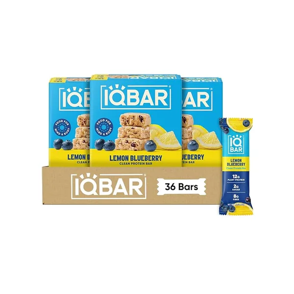IQBAR Protein Bars Lemon Blueberry 36ct