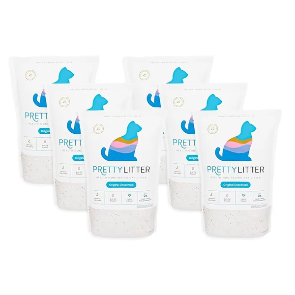 PrettyLitter Health Monitoring Cat Litter Unscented 6lb, 6-Pack