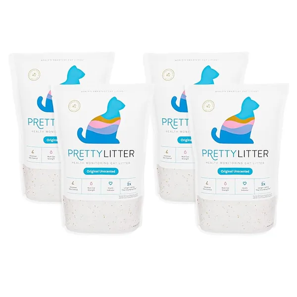PrettyLitter Health Monitoring Cat Litter Unscented 6lb, 4-Pack